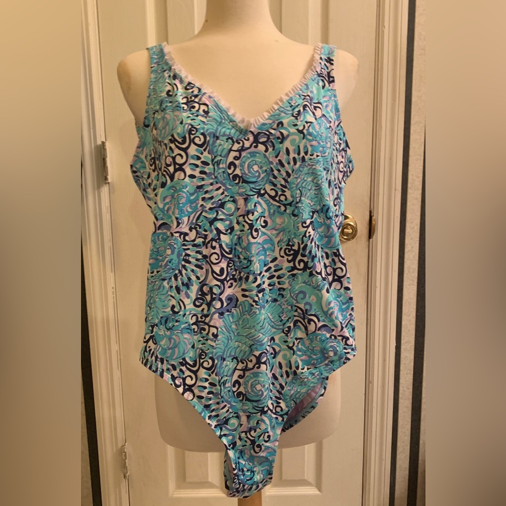 Lilly Pulitzer Azara One Piece Swimsuit, Size 12 EUC